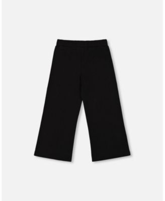 Girl Waffle Flare Leg Pants Black - Toddler|Child