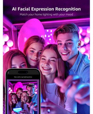 BR1 60-Watt Equivalent AI Smart BR30 RGBCCT Color Changing Flood LED Light Bulb, Dimmable Voice Control,APP Control (4-Bulb)