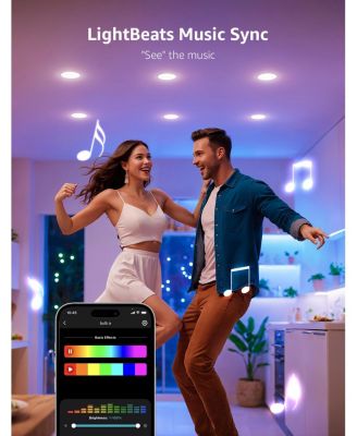 BR1 60-Watt Equivalent AI Smart BR30 RGBCCT Color Changing Flood LED Light Bulb, Dimmable Voice Control,APP Control (4-Bulb)