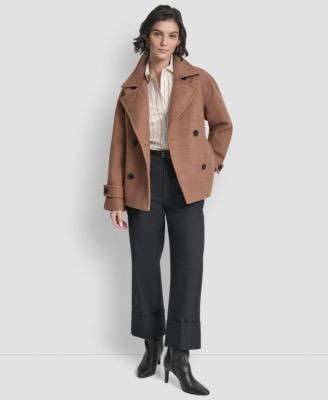 Women's Short Double Breasted Collared Coat