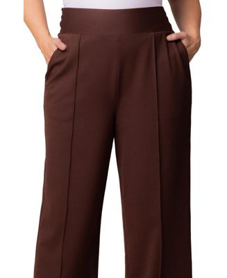 Women's Plus Size Polished Ponte Wide Leg Pants
