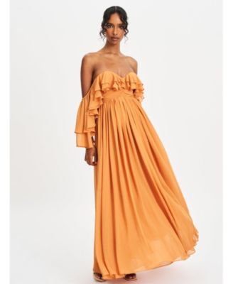 Women's Kaela Brickwork Off Shoulder Chiffon Maxi Dress