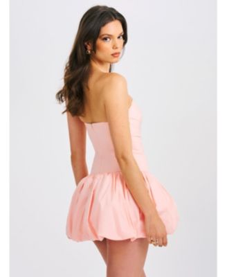 Women's Oletta Pink Corset Strapless Bubble Hem Mini Dress