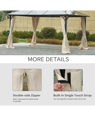 9.84' x 9.84' Gazebo Sidewall Set with Hooks/C-Rings,