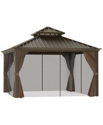 12 x 12 Hardtop Patio Gazebo, Netting Curtains,