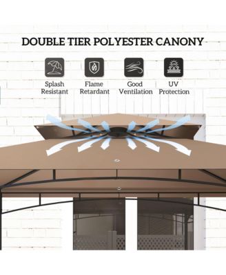 8' x 5' Grill Gazebo, 2-Tier Outdoor BBQ Gazebo,