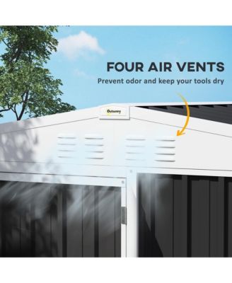 8 x 4ft Metal Shed, Outdoor Shed with Lock, Warm