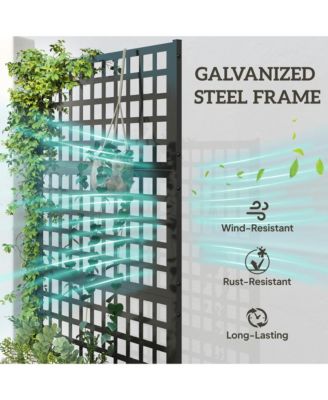 Metal Planter Box with Trellis, Drain Holes, 43"x16"x70",