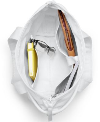 Small Solid Color 3 Pocket Zip Top Canvas Tote Bag