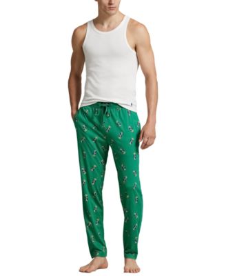 Men's Rib Waistband Knit Bear Pajama Pants