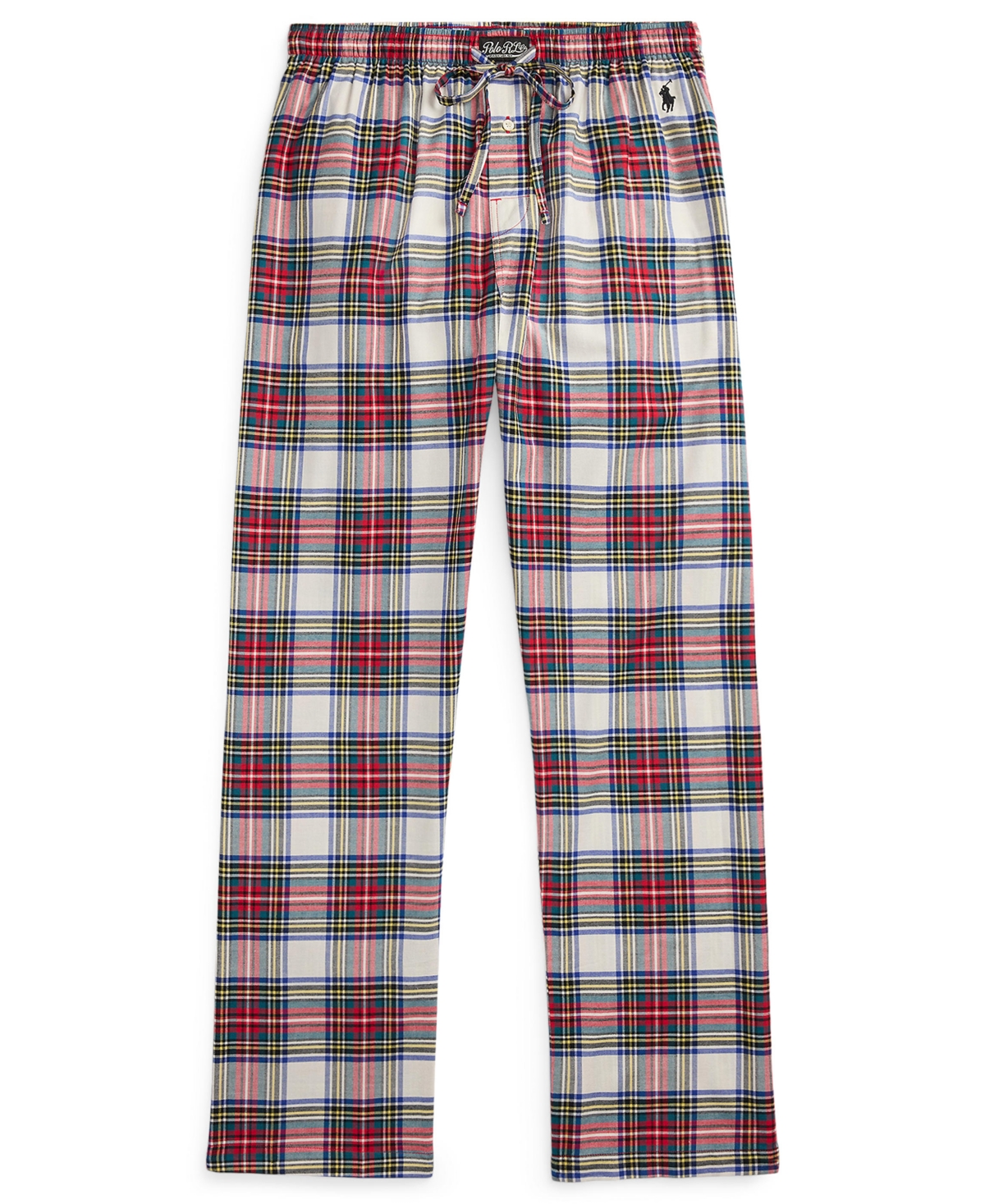 Polo Ralph Lauren Men's Plaid Pattern Flannel Yarn Dyed Drawstring Pajama Pants