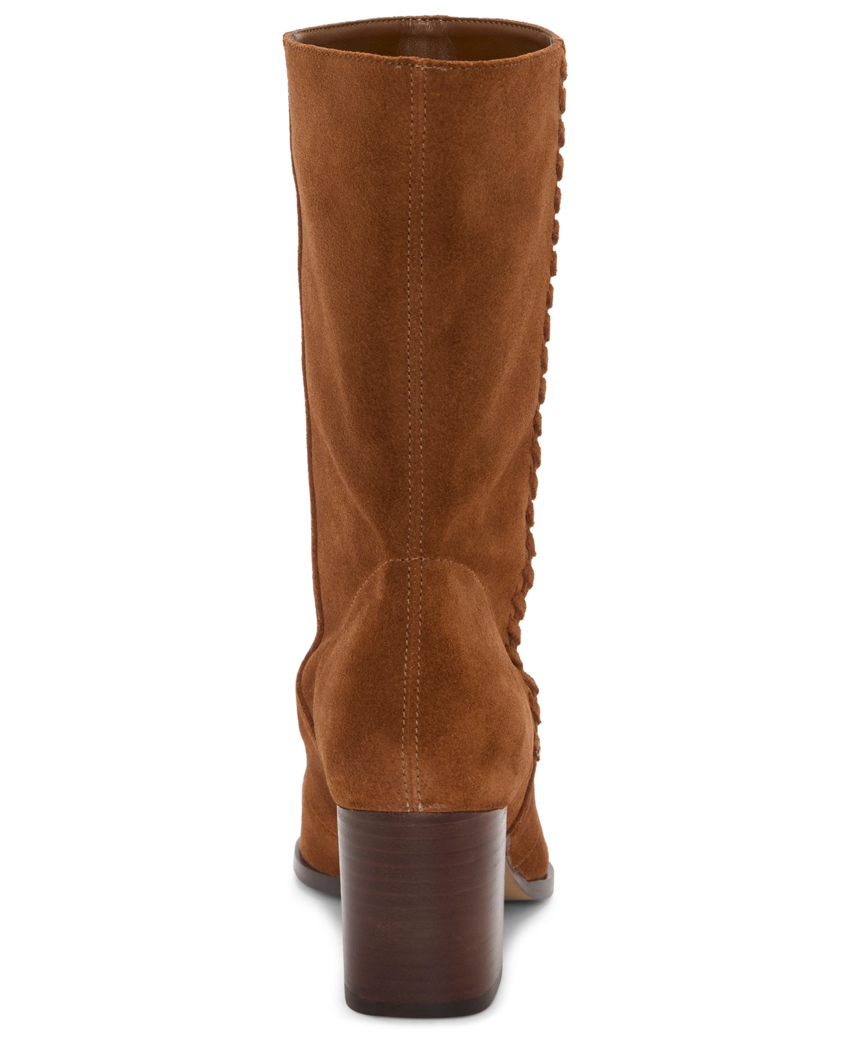 Vince Camuto Lorrys Whipstitch Block Heel Boot In Brown