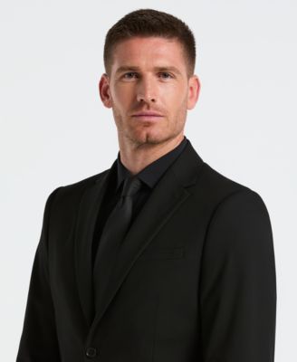 Men's Dobby Louis Long Sleeve Slim Fit Suit Jacket