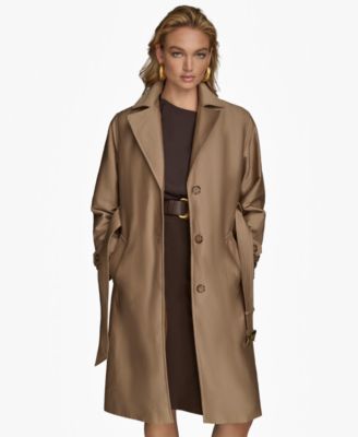 Women's Single-Breasted Belted Trench Coat