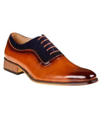 Men's Lace Up Medallion Toe Dress Shoes