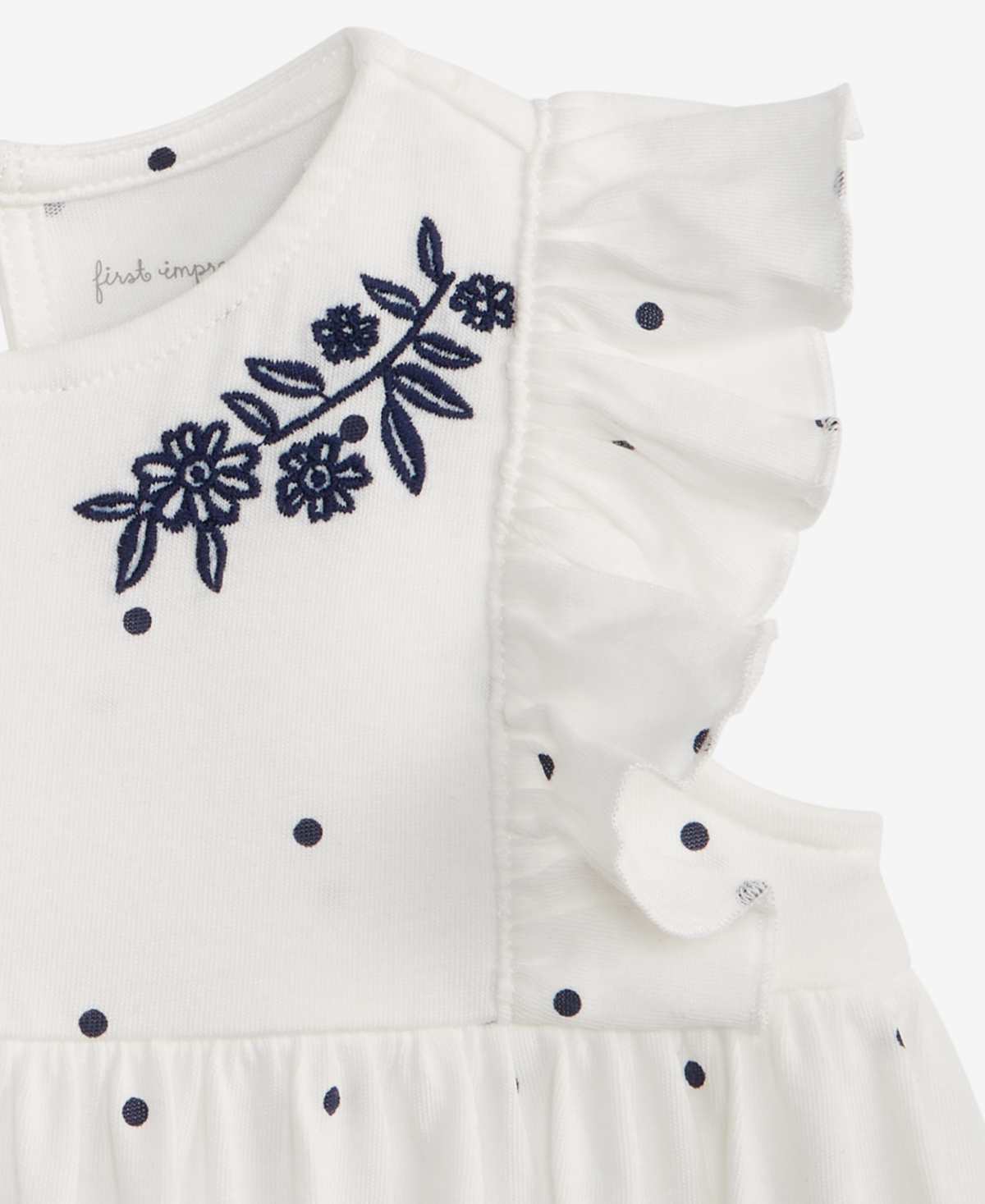 First Impressions Baby Girls Pin-dot Skirted Sunsuit, Macy's Exclusive In White