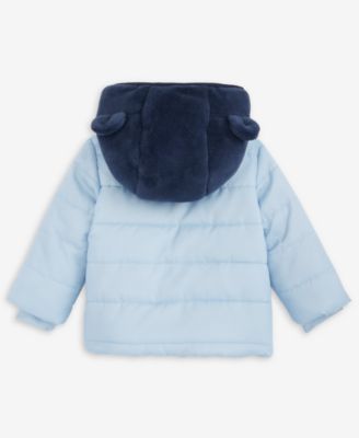 Baby Boys Hooded Faux-Sherpa Mix Jacket, Macy's Exclusive