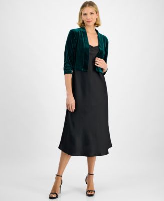 Women's Velvet 3/4-Sleeve Shrug Jacket