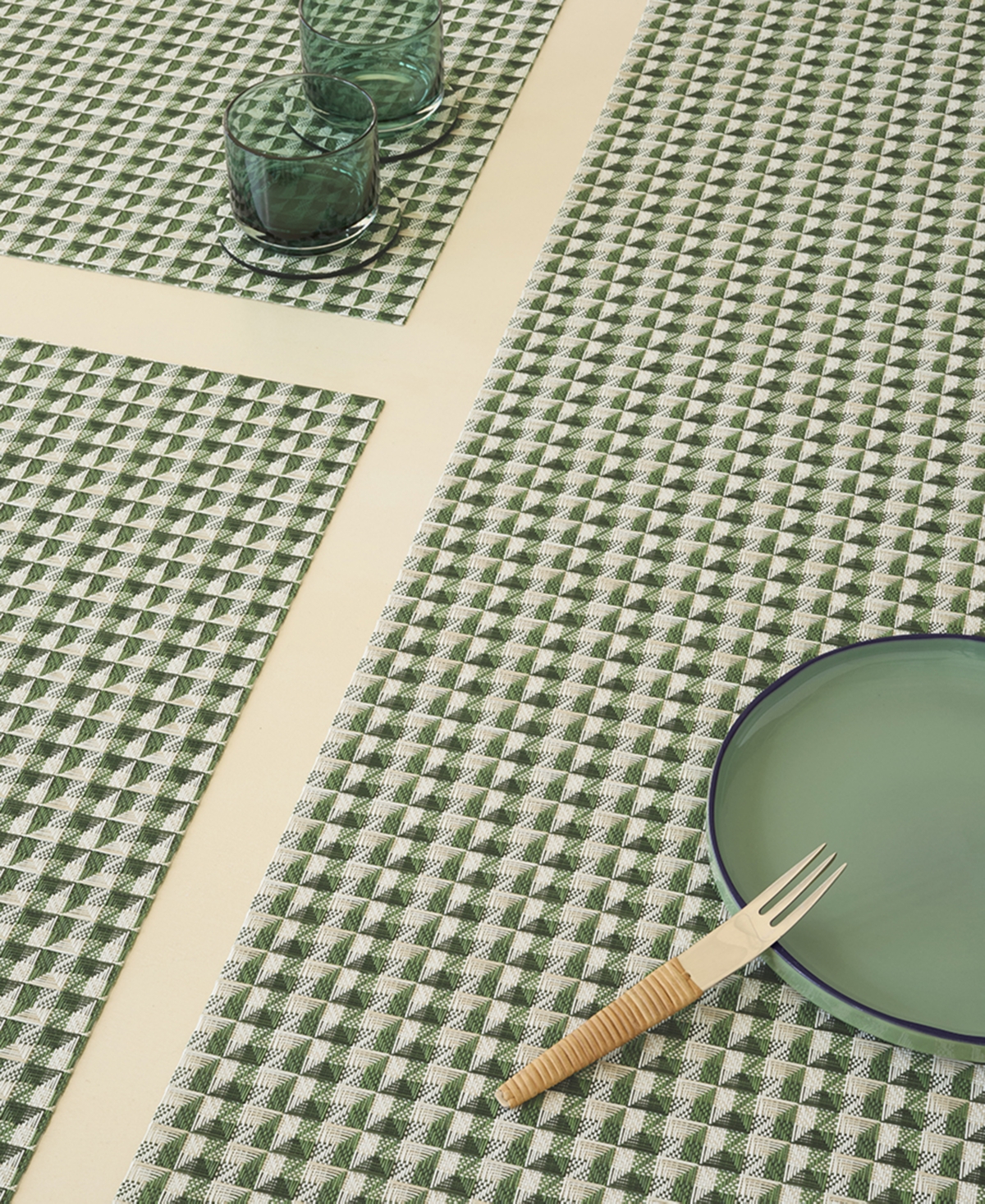Chilewich Crane Rectangular Placemat In Green