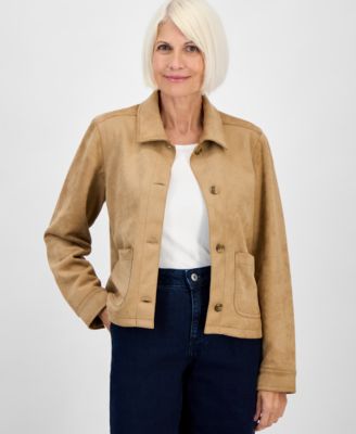 Style & Co - Petite Faux-Suede Jacket