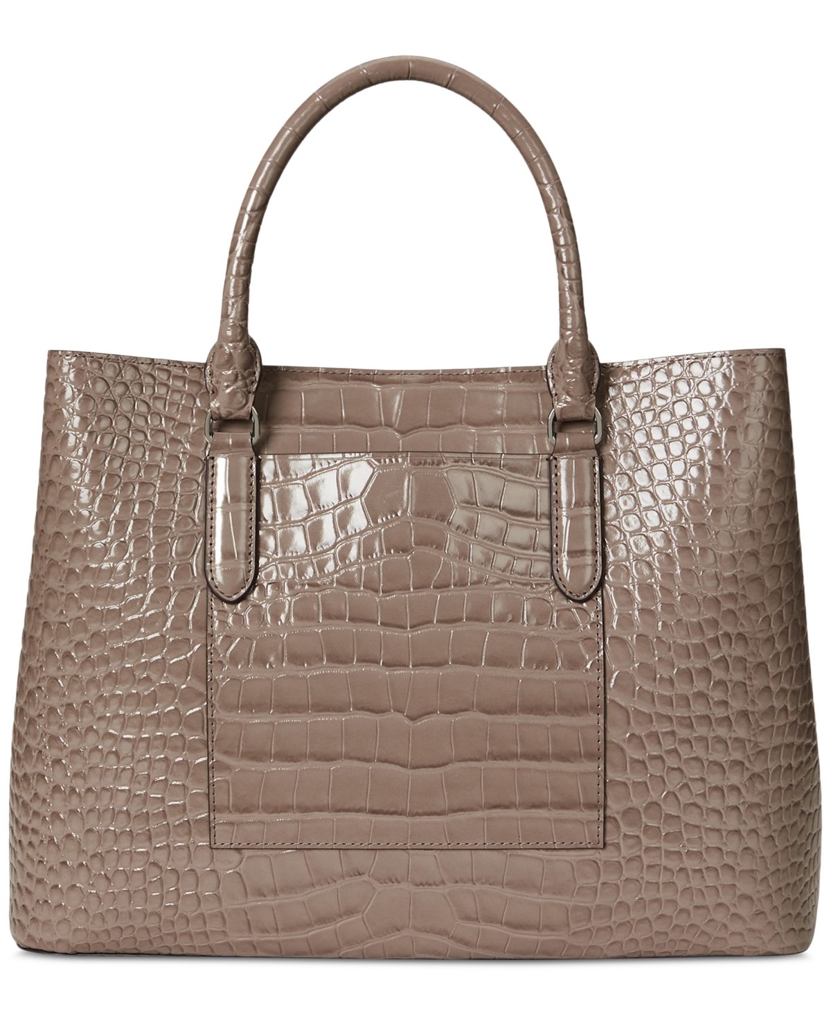 Ralph Lauren Marcy Large Embossed Leather Satchel In Animal Print