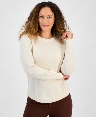 Style & Co - Petite Cotton Pointelle Knit Sweater