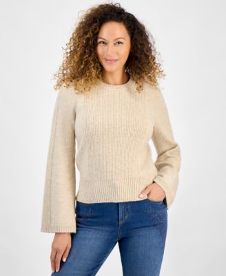 Style & Co - Petite Ribbed Bell-Sleeve Sweater