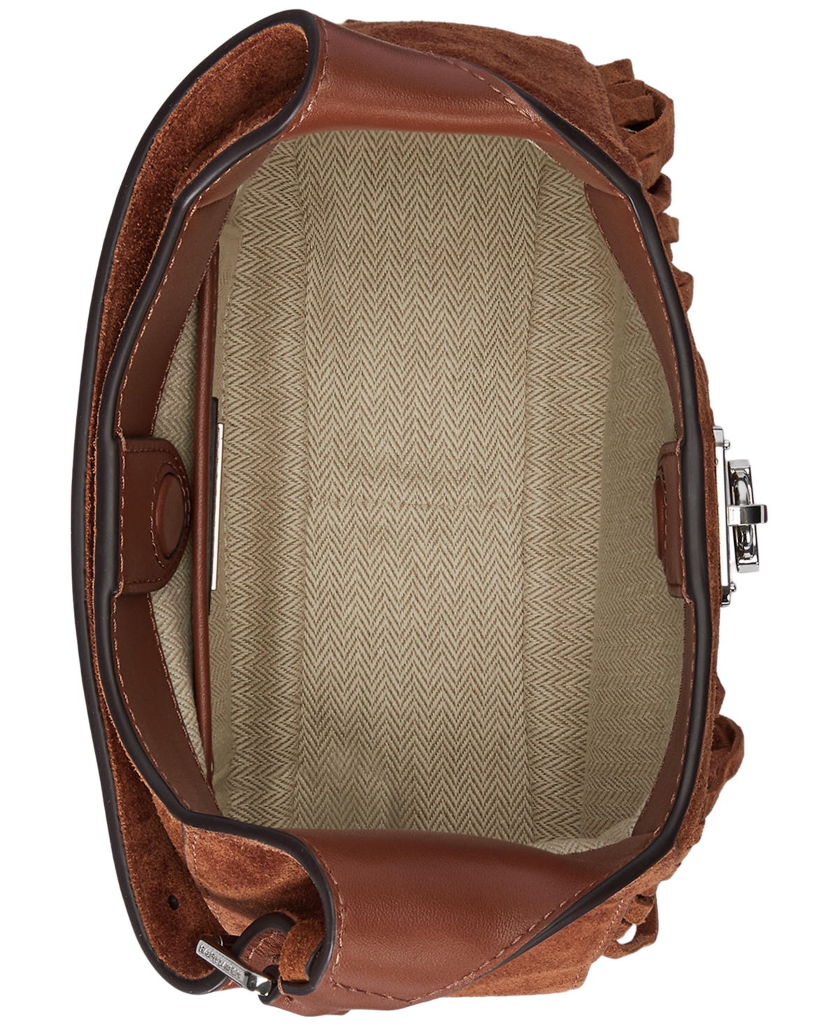Ralph Lauren Tanner Small Suede Fringe Shoulder Bag In Brown