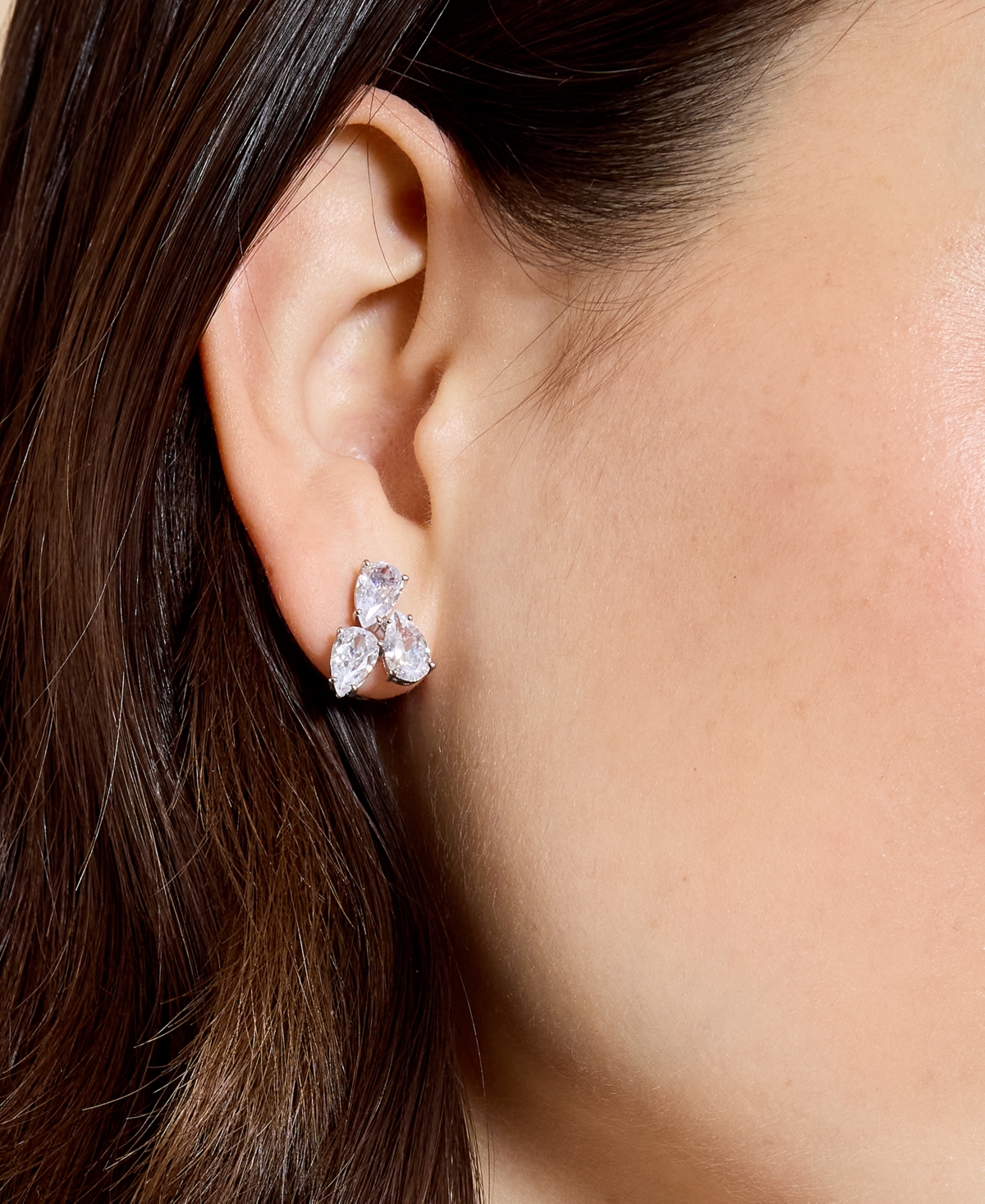 Eliot Danori Cubic Zirconia Stud Earrings In Silver