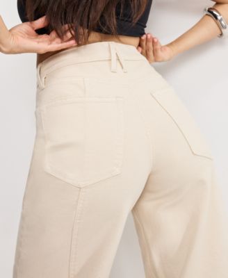 Women's Canvas Cropped Barrel Pants, Regular & Plus Size