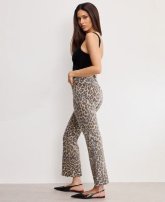 Women's Good Kick Flare Leopard Jeans, Regular & Plus Size