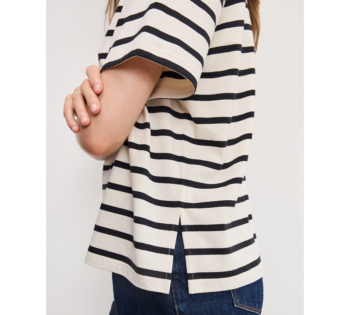 Good American Cotton Oversized Tee In Multi
