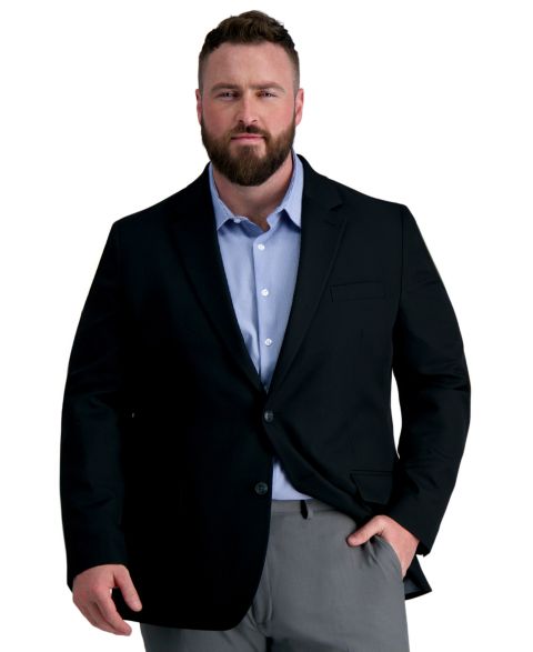 Мужской пиджак Haggar Big & Tall Active Series Classic Blazer, цвет: Чёрный