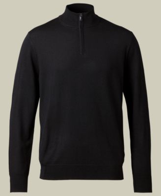Men's Long Sleeve Quarter-Zip Merino Wool Sweater