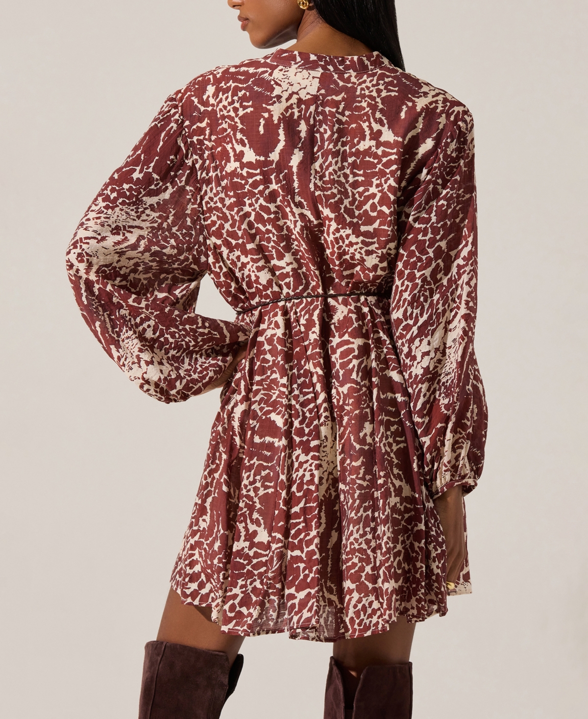 Astr The Label Marisela Long Sleeve Minidress In Multi