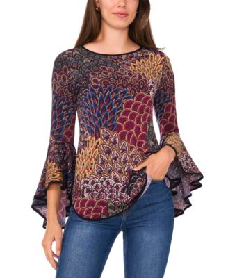 Sam & Jess - Peacock Bell-Sleeve Top