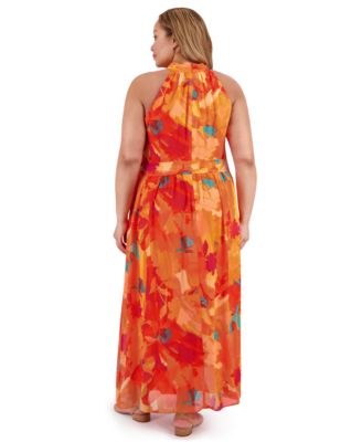 Plus Size Chiffon Printed Dress