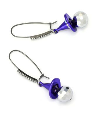 Faux Stone Witch Hat Disco Ball Dangle Earrings