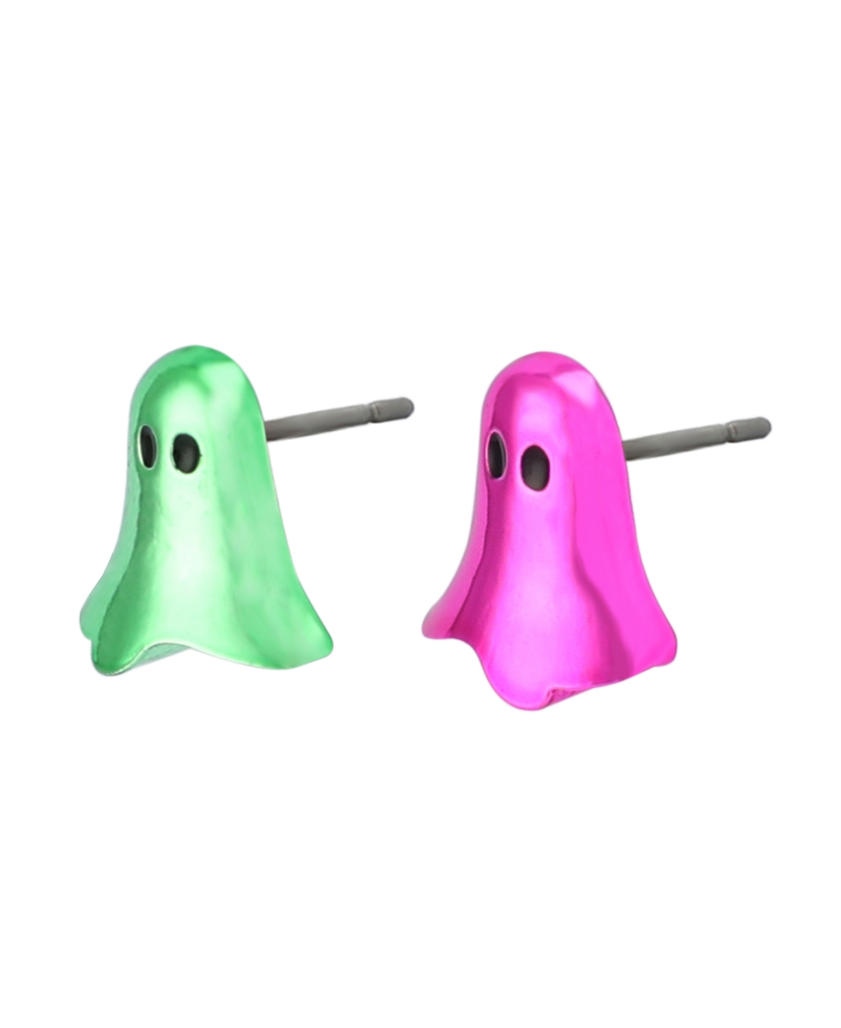 Betsey Johnson Fuchsia Halloween Ghost Mismatch Stud Earrings