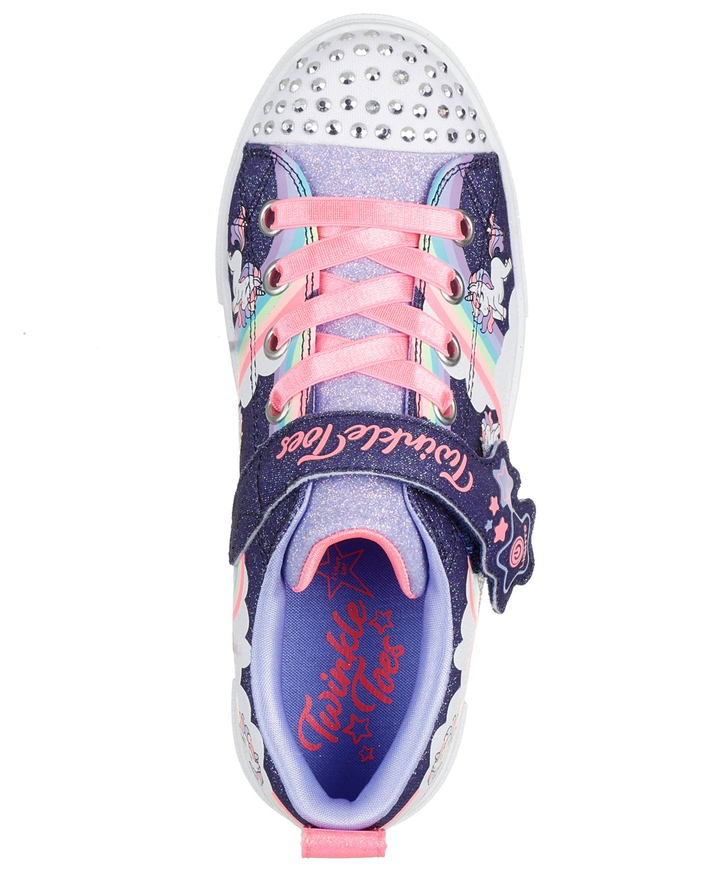 Детские кроссовки Skechers Twinkle Toes: Twinkle Sparks - Unicorn со светодиодами, цвет: Тёмно-синий / Разноцветный — фото 5