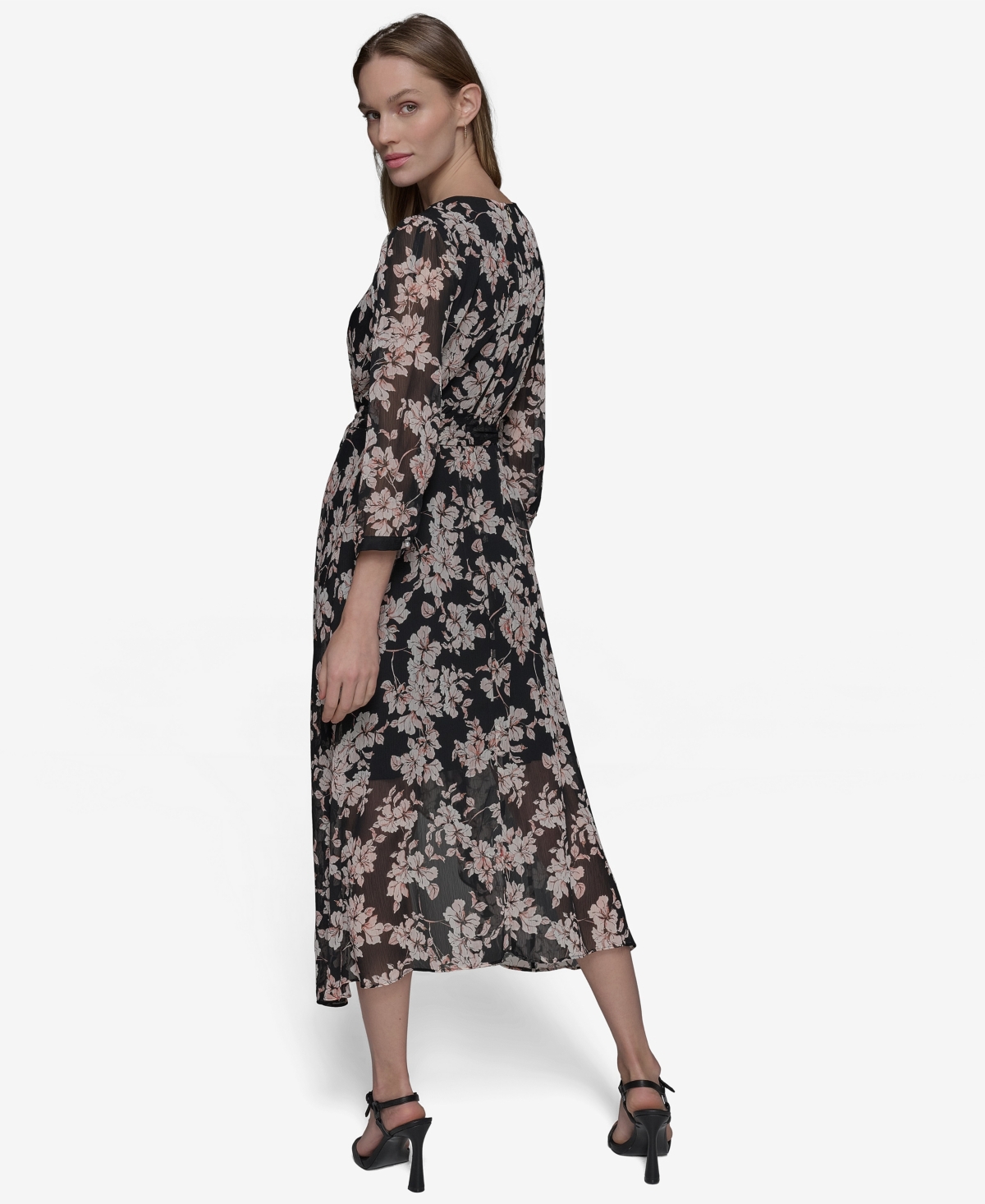 Karl Lagerfeld Women's Chiffon Midi Dress In Multi