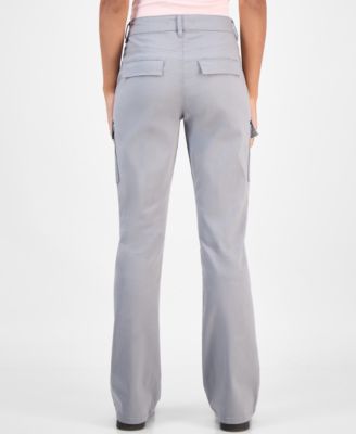 Juniors' High-Rise Twill Bootcut Cargo Pants 