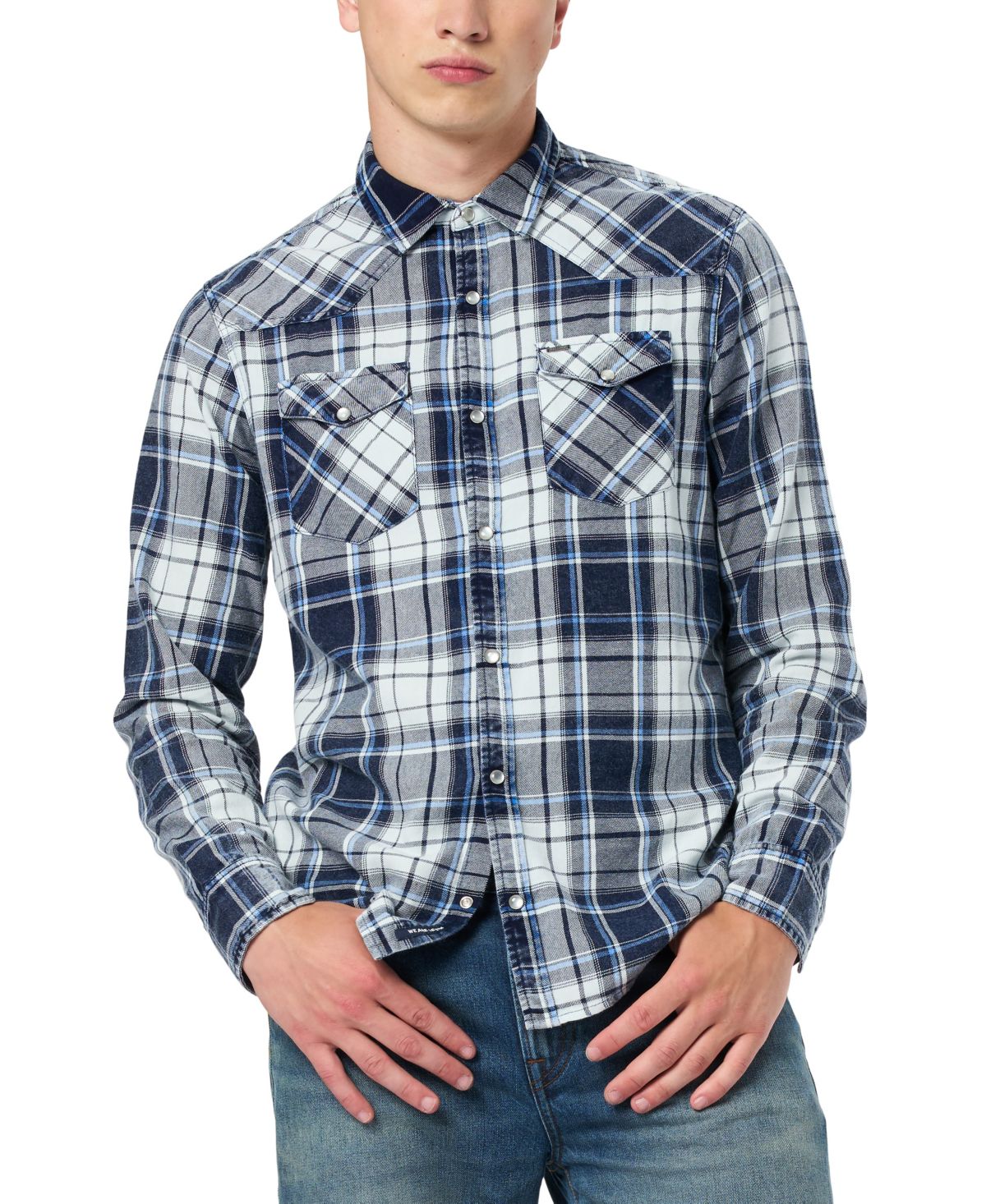 Мужская клетчатая рубашка Sierra на пуговицах