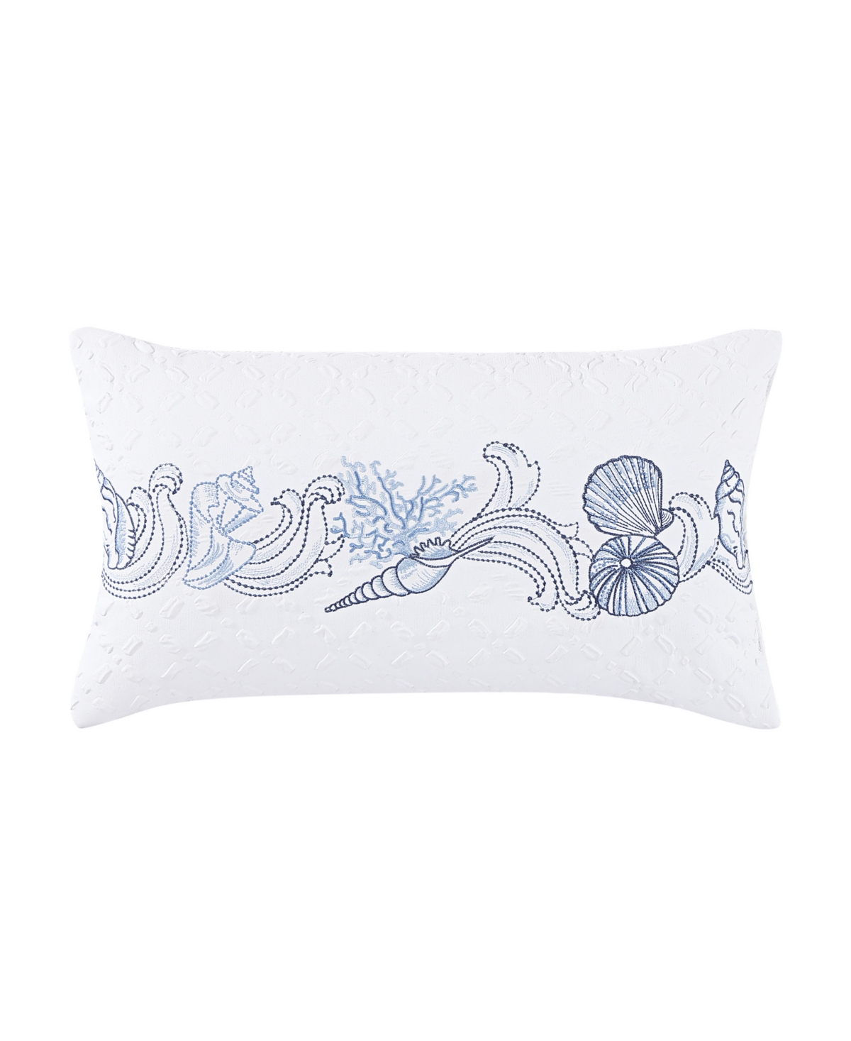 J Queen New York Bayside Boudoir Decorative Pillow, 12" X 21" In Blue