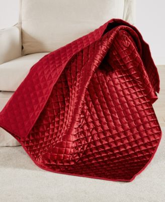 Red Velvet Reversible Quilted Throw, 50" x 60"