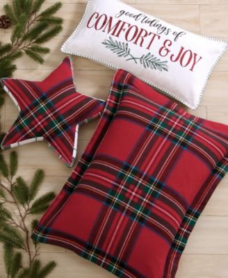 Spencer Plaid Comfort Embroidered Decorative Pillow, 12" x 24"