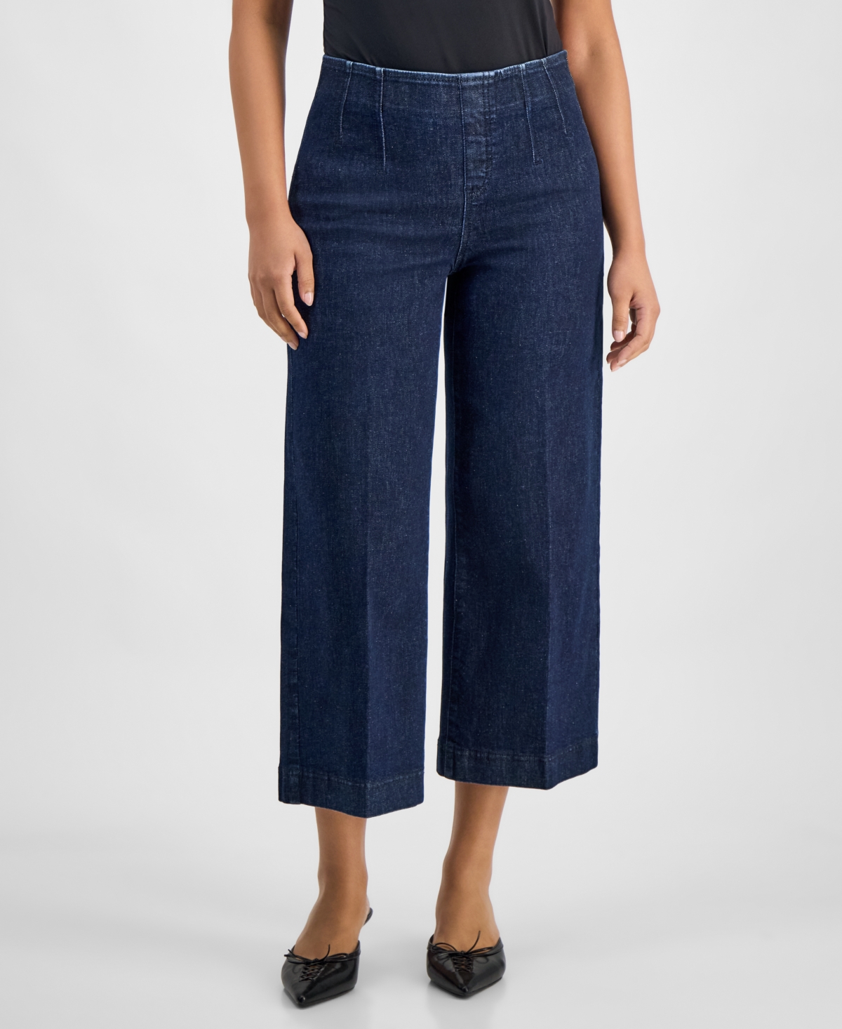 Inc International Concepts Petite Cropped Pull-on Jeans, Macy's Exclusive In Blue