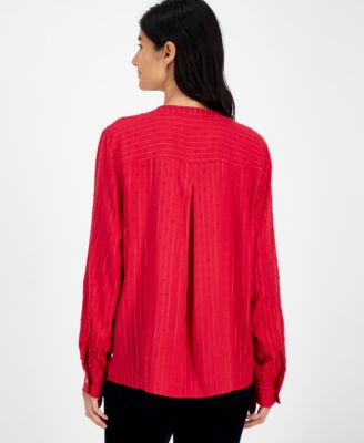 Women's Sparkle Clip Dot Popover Top