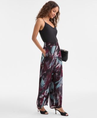 Petite Printed Chiffon Wide-Leg Pants, Macy's Exclusive