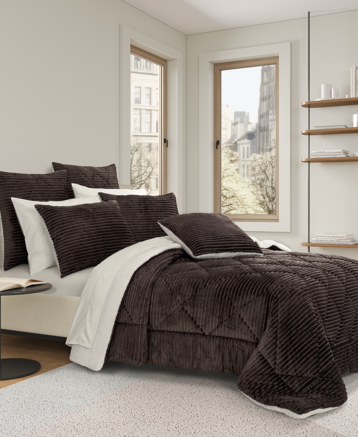 J Queen New York Everett Plush 3-pc. Comforter Set, Full/queen In Brown